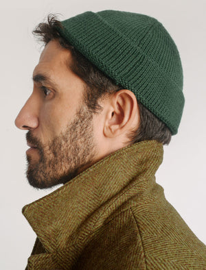 Forest Green Solid Wool Fisherman Beanie | 40 Colori 