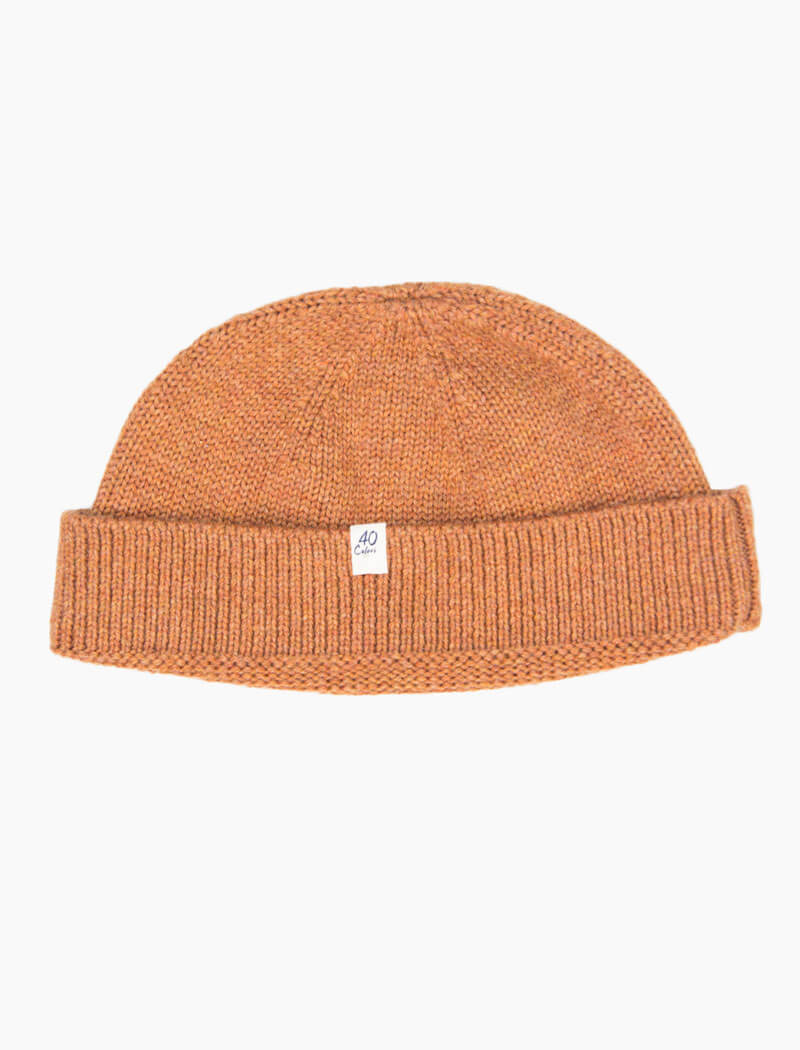 Light Orange Solid 100% Wool Fisherman Beanie | 40 Colori