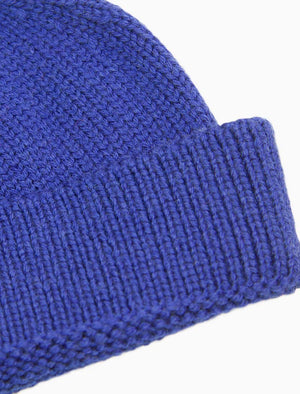 Royal Blue Solid 100% Merino Wool Fisherman Beanie | 40 Colori