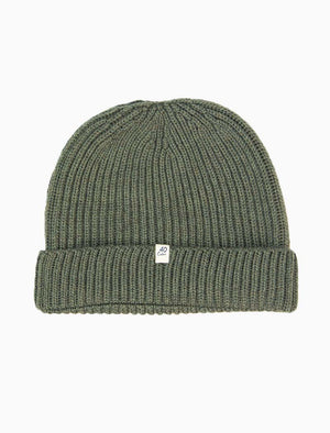 Olive Green Small Ribbed Wool Beanie - 40 Colori 