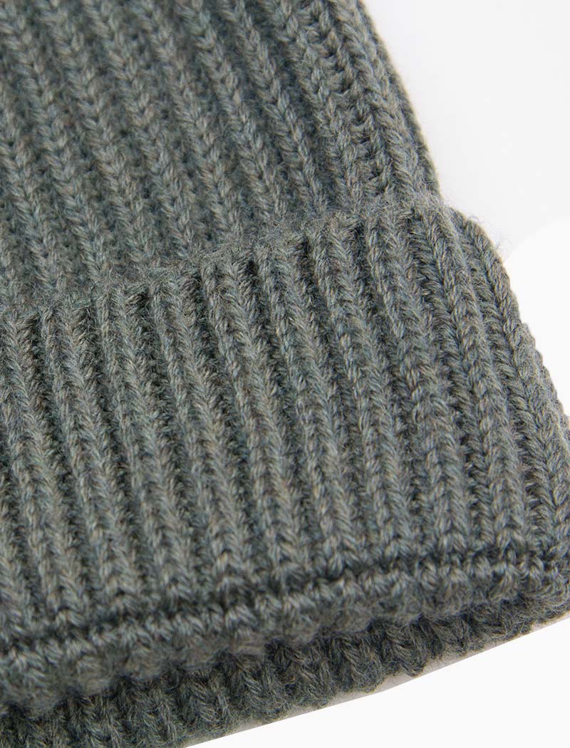 Olive Green Small Ribbed Wool Beanie - 40 Colori 