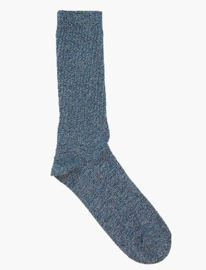 Blue Thick Melange Organic Cotton Socks | 40 Colori