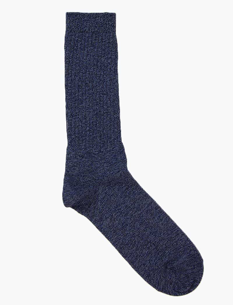 Navy Thick Melange Organic Cotton Socks | 40 Colori