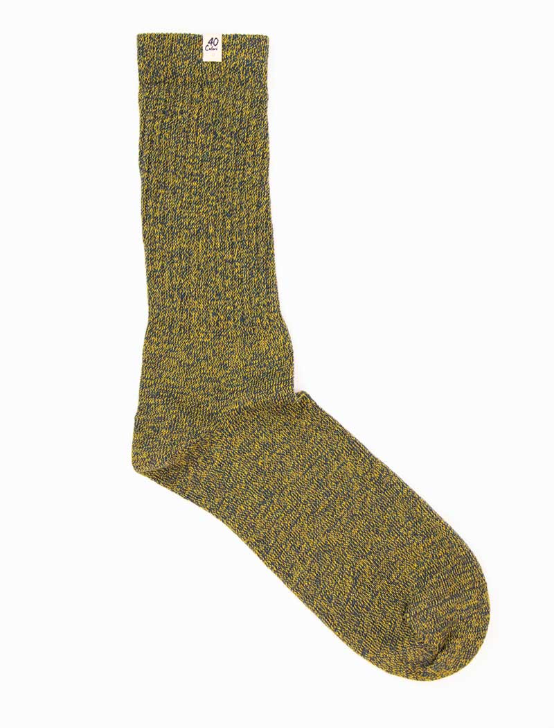 Olive Green Thick Melange Organic Cotton Socks | 40 Colori