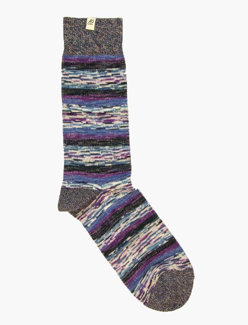 Purple Degrade Thick Organic Cotton Socks | 40 Colori
