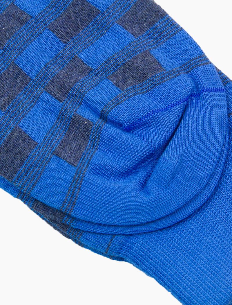 Blue Racing Squares Organic Cotton Socks | 40 Colori