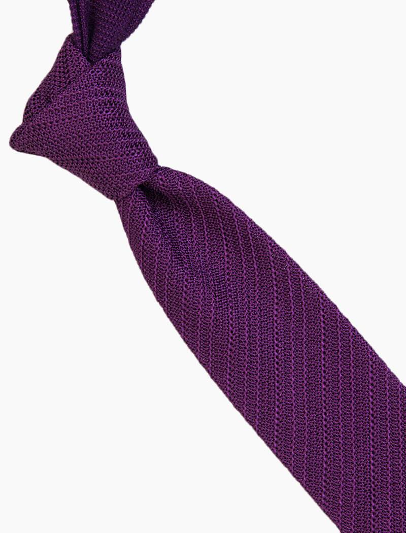 Purple Solid Diagonal Silk Knitted Tie | 40 Colori