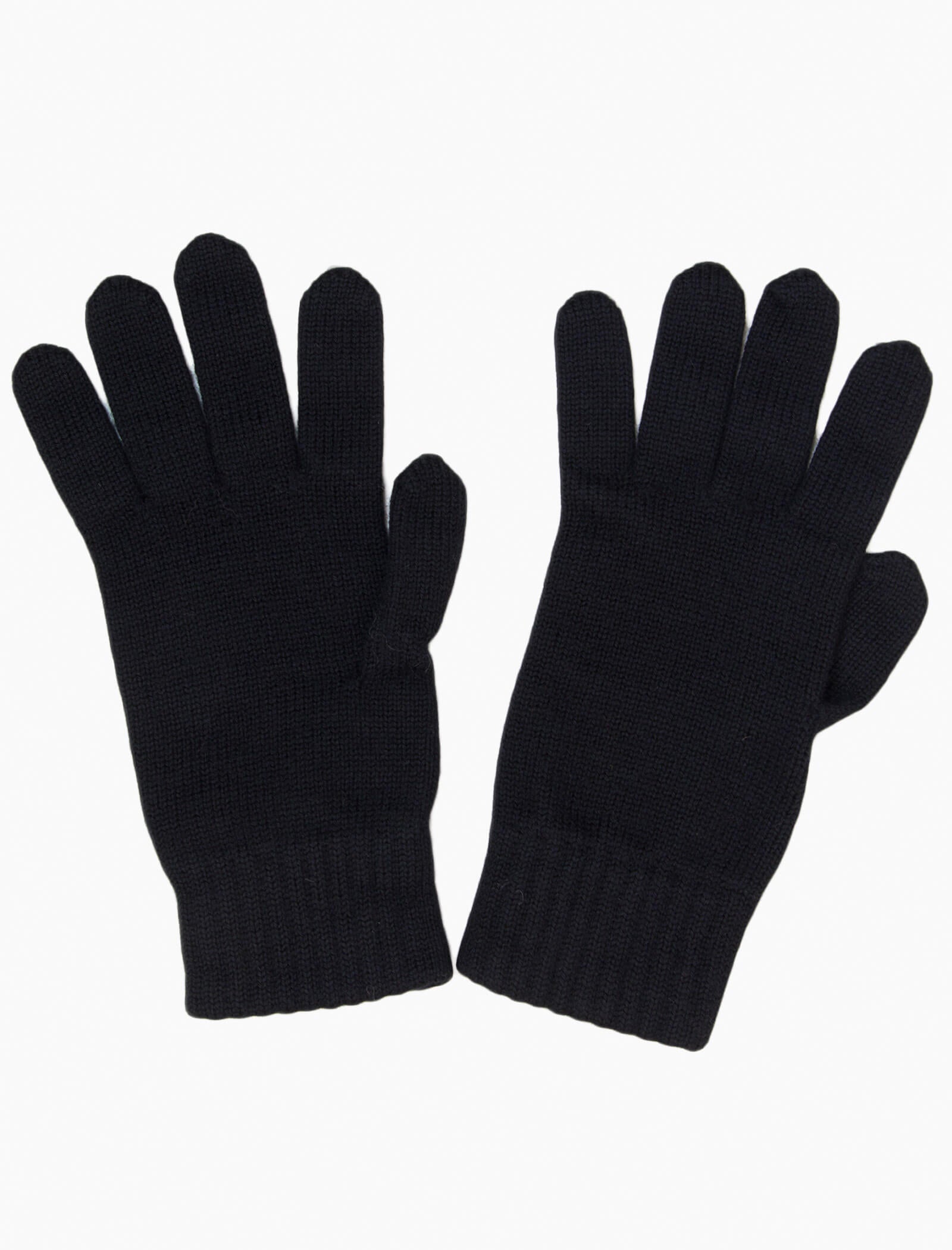 Black Solid Wool Gloves | 40 Colori