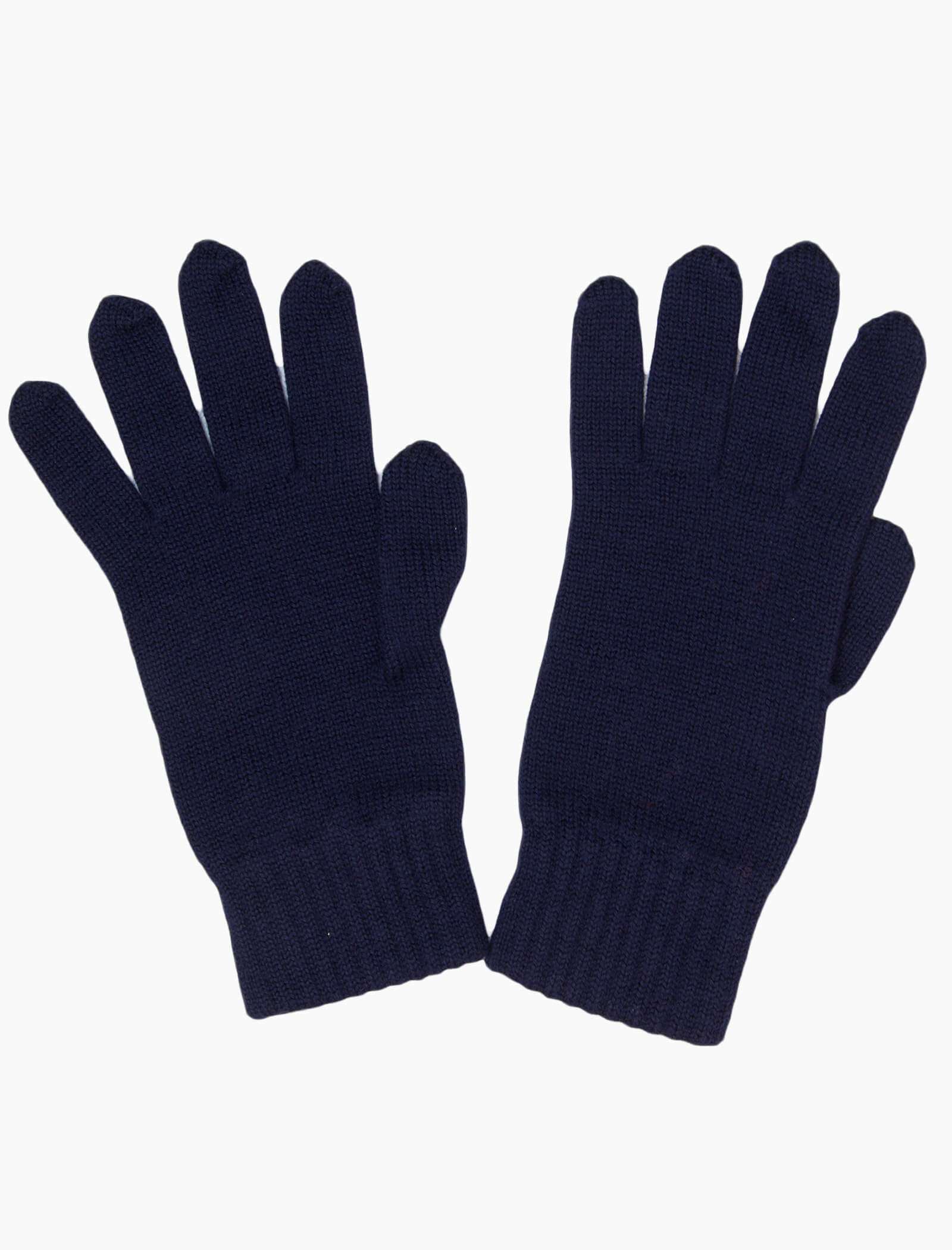Dark Blue Solid Wool Gloves | 40 Colori