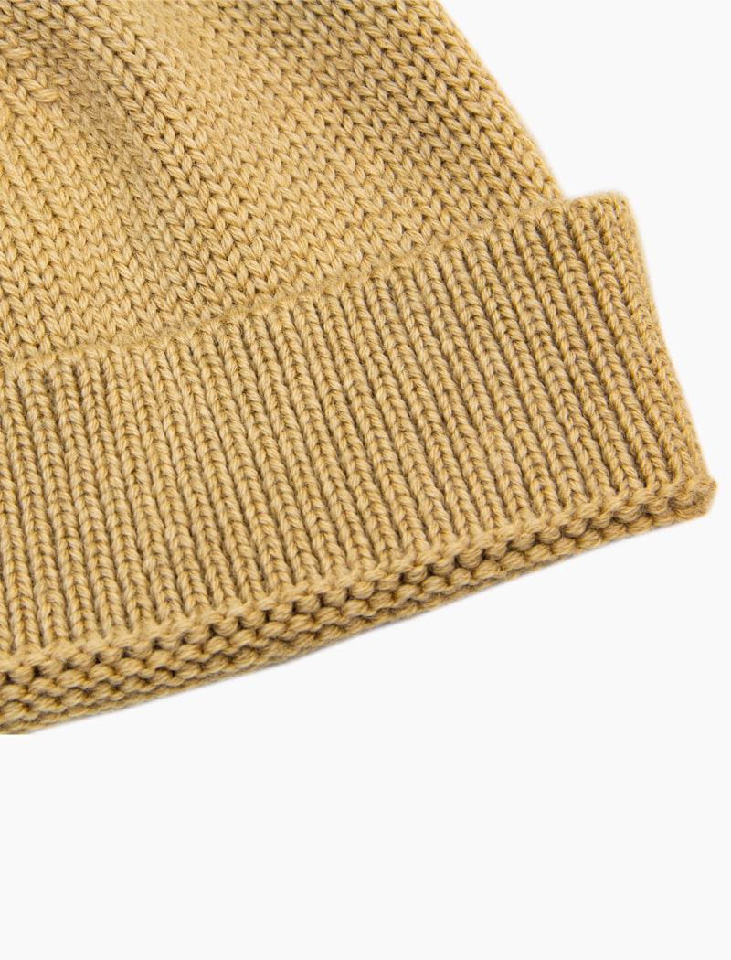 Beige Solid Wool Fisherman Beanie | 40 Colori Made in Italy Menswear