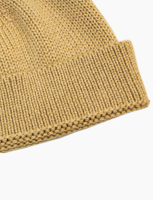 Beige Solid Wool Fisherman Beanie | 40 Colori Made in Italy Menswear