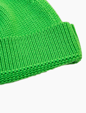 Grass Green Solid Wool Fisherman Beanie | 40 Colori Made in Italy Menswear