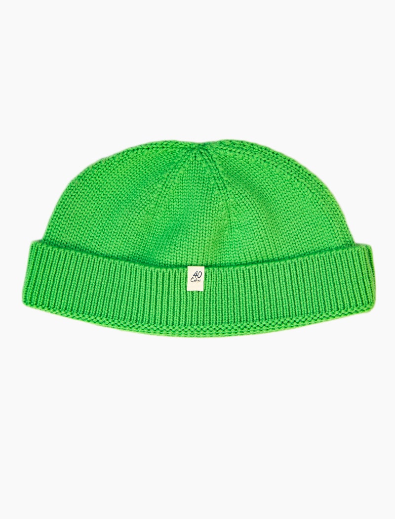 Grass Green Solid Wool Fisherman Beanie | 40 Colori Made in Italy Menswear