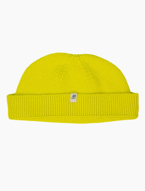 Neon Yellow Solid Wool Fisherman Beanie | 40 Colori Made in Italy Menswear