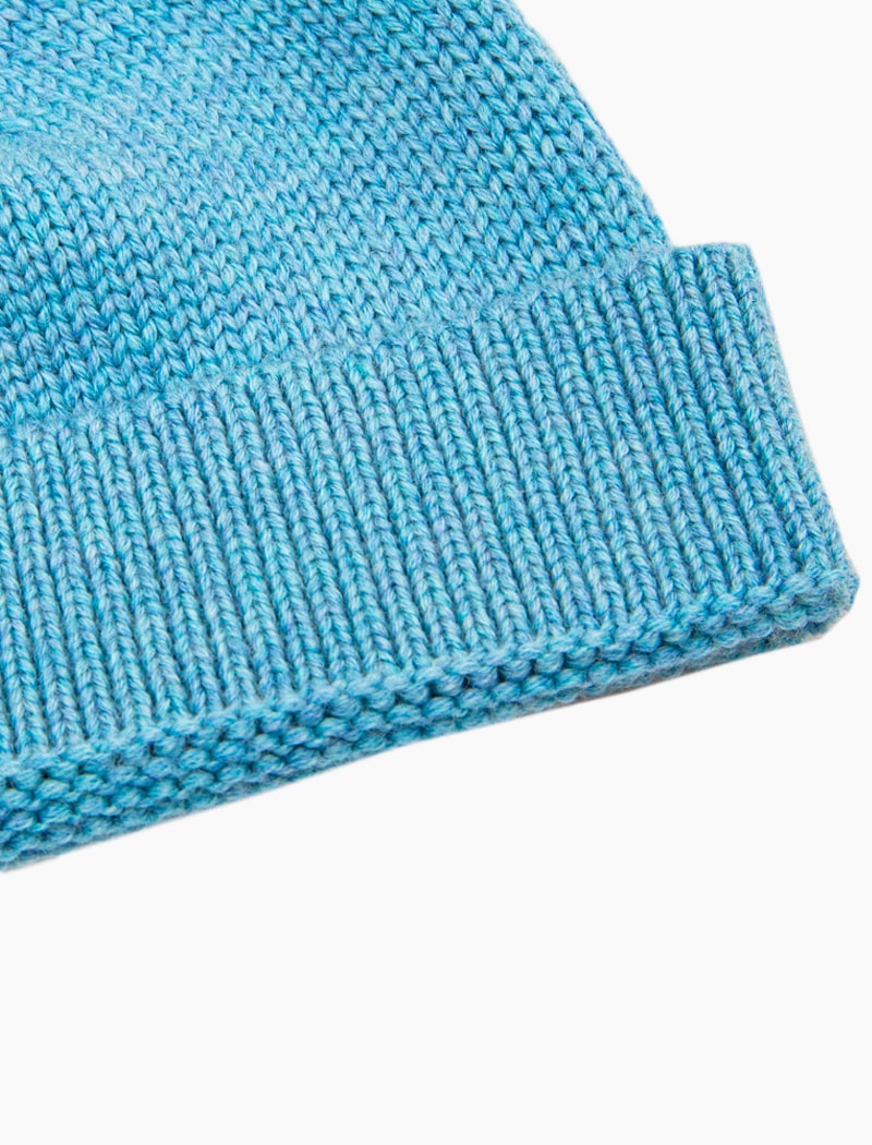 Turquoise Solid Wool Fisherman Beanie | 40 Colori Made in Italy Menswear