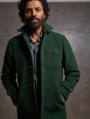 Green Casentino Wool Overcoat