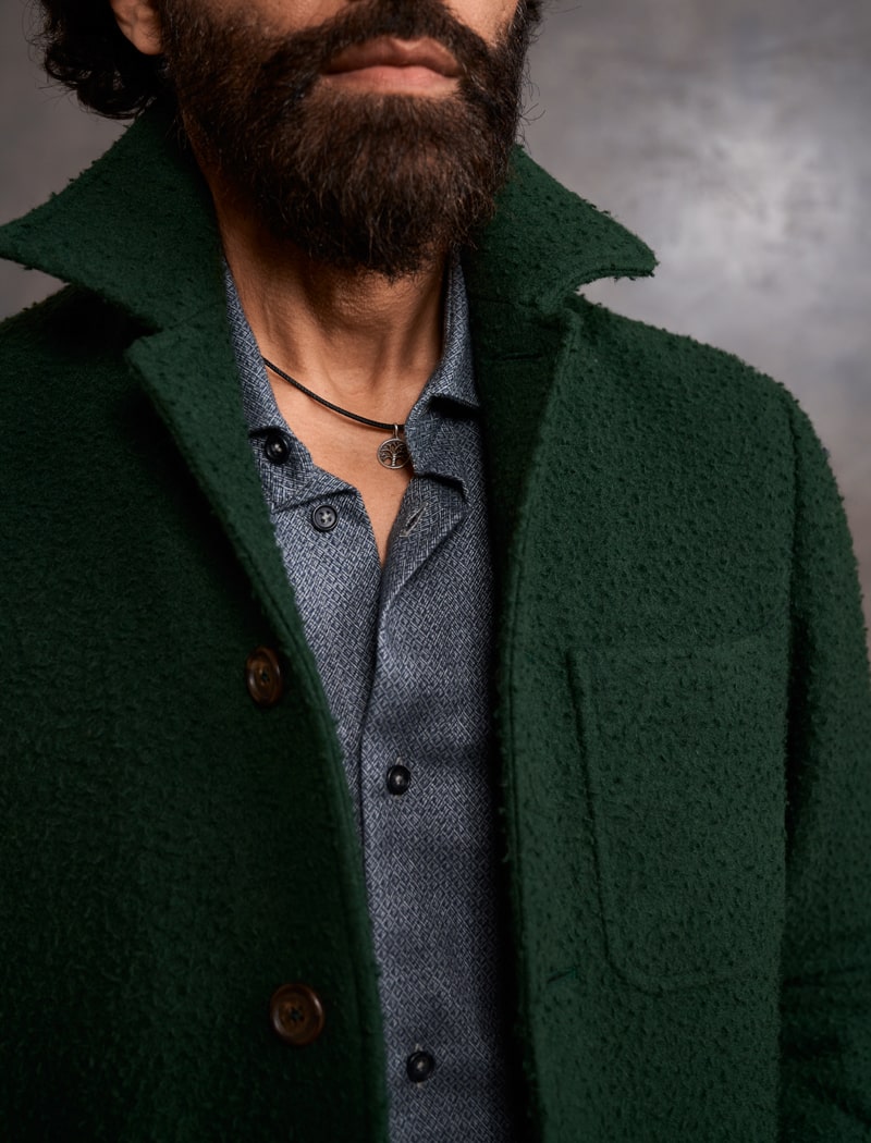 Mens green wool jacket best sale
