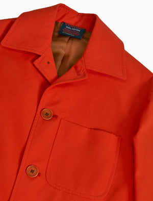 Orange Ventile Cotton Long Overcoat