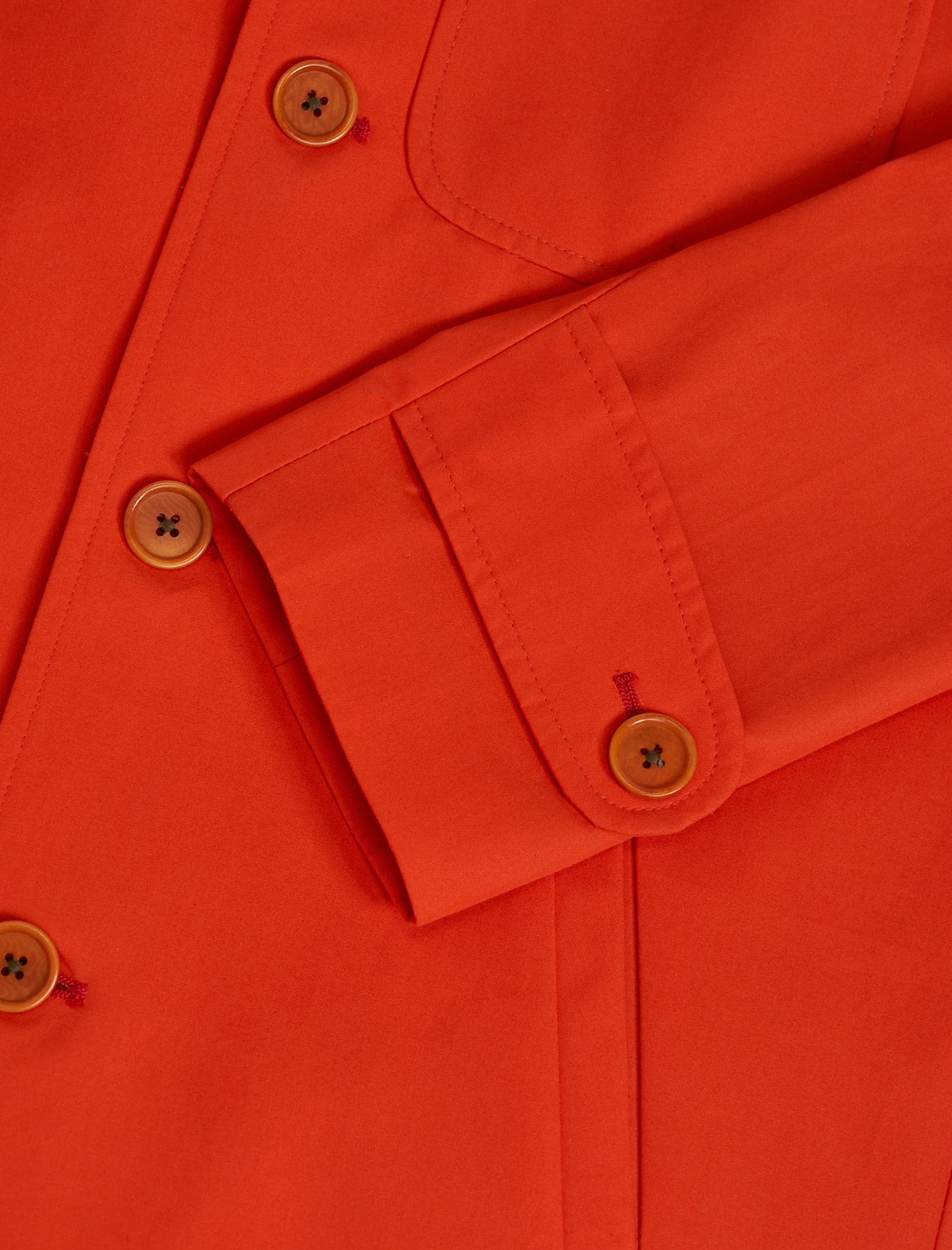 Orange Ventile Cotton Long Overcoat