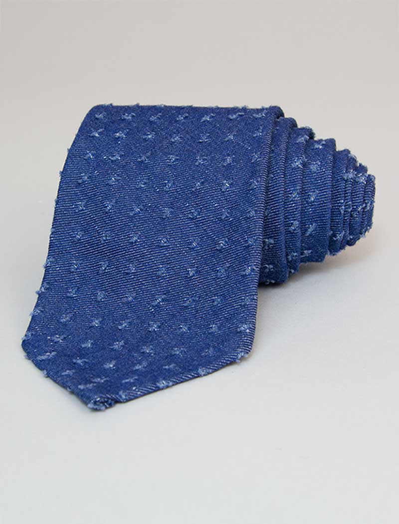 Raw Dotted Denim Tie | 40 Colori