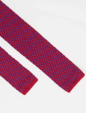 Magenta Small Dotted Linen Knitted Tie | 40 Colori