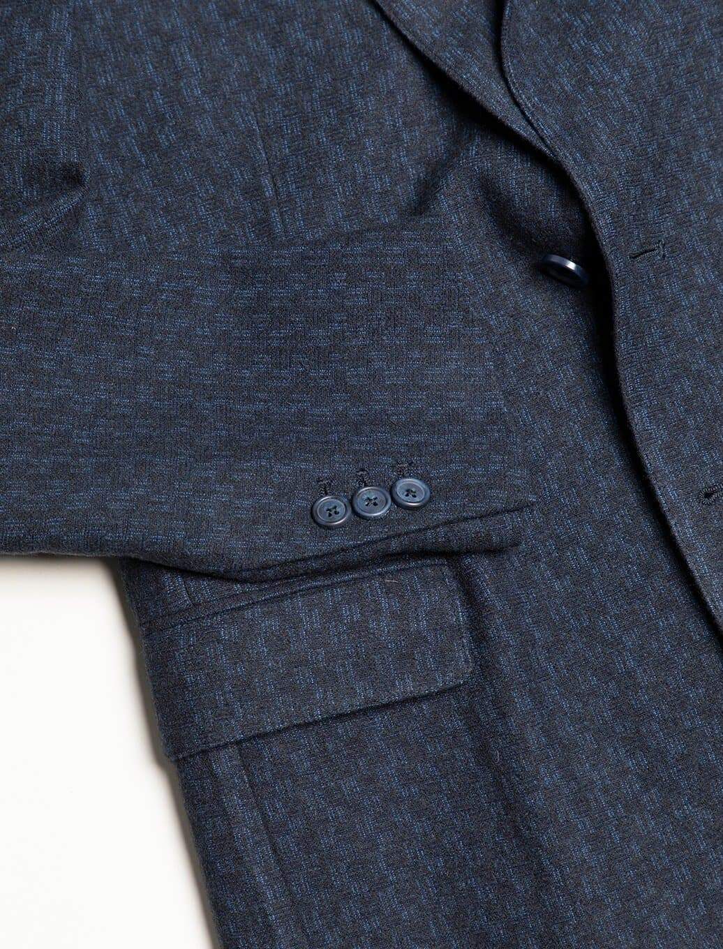 Blue & Black Dashed Wool Blazer