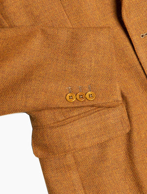 Ochre Yellow Basket Weave Wool Blazer | 40 Colori