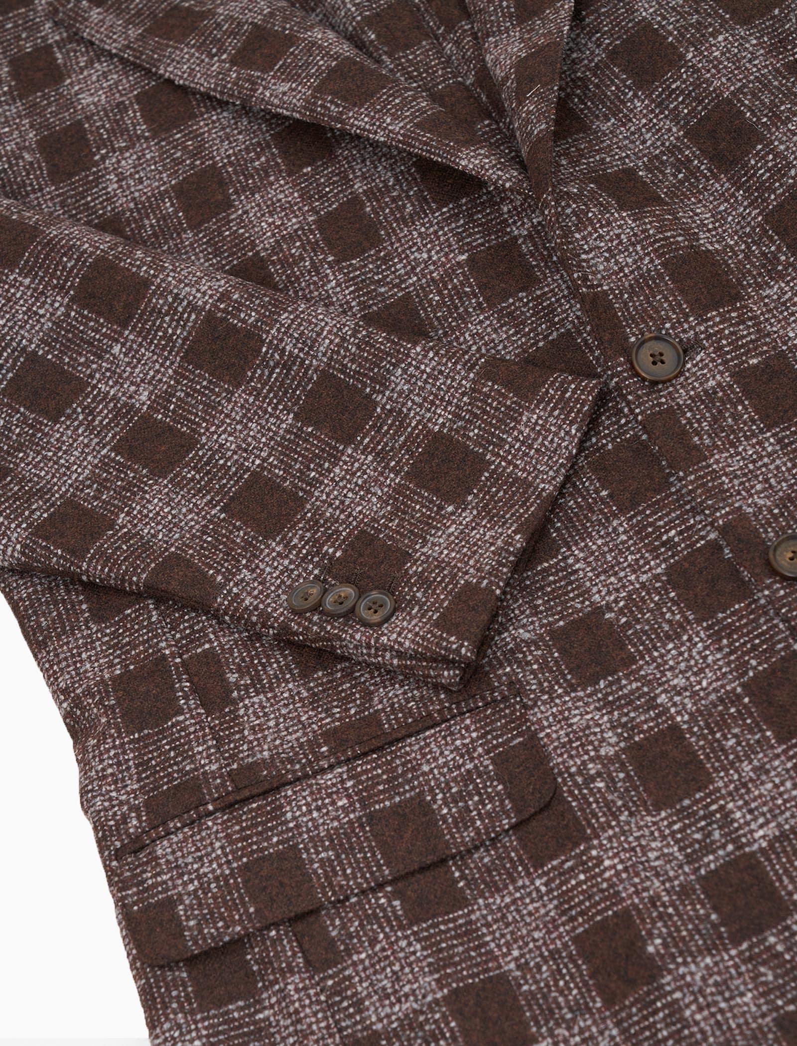 Brown Tartan Wool & Cashmere Blazer | 40 Colori