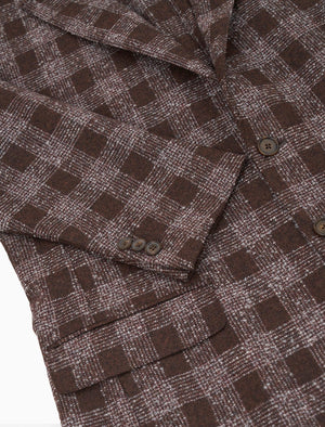 Brown Tartan Wool & Cashmere Blazer | 40 Colori