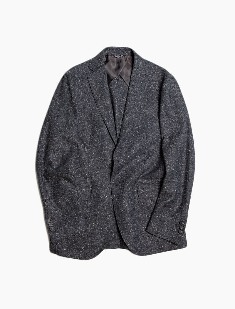 Charcoal Speckled Wool Silk Blazer | 40 Colori