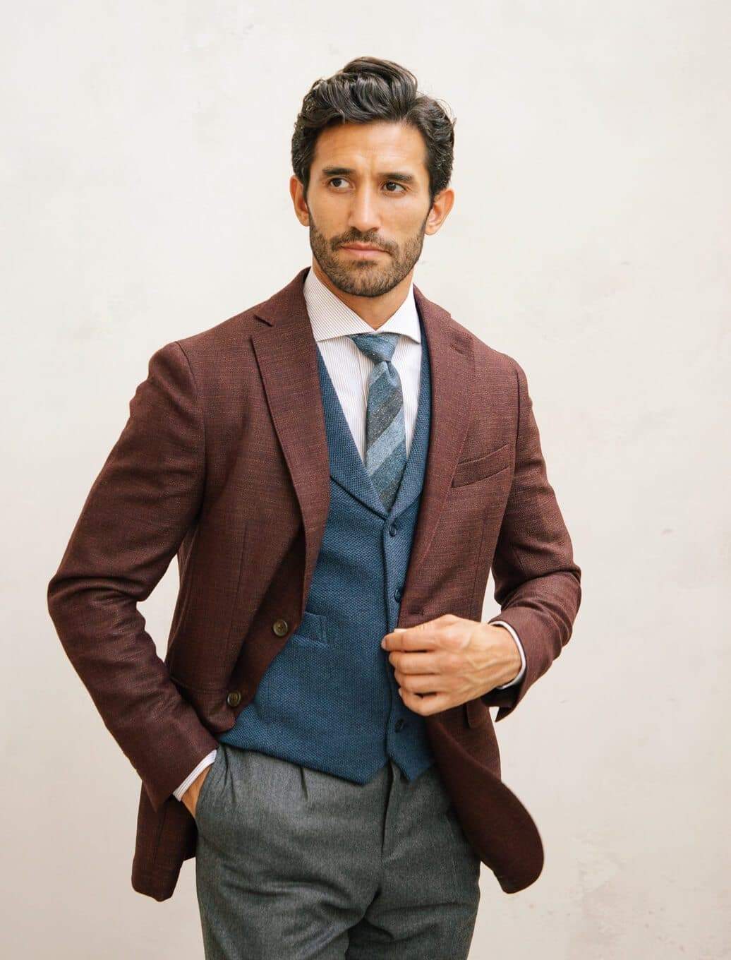 Burgundy Saxony Wool Blazer | 40 Colori 