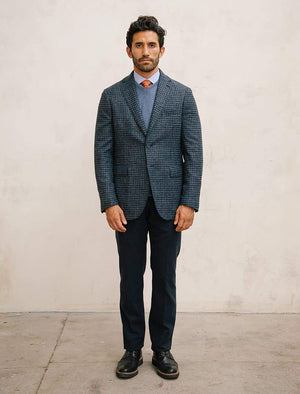 Blue Check Wool Blazer | 40 Colori