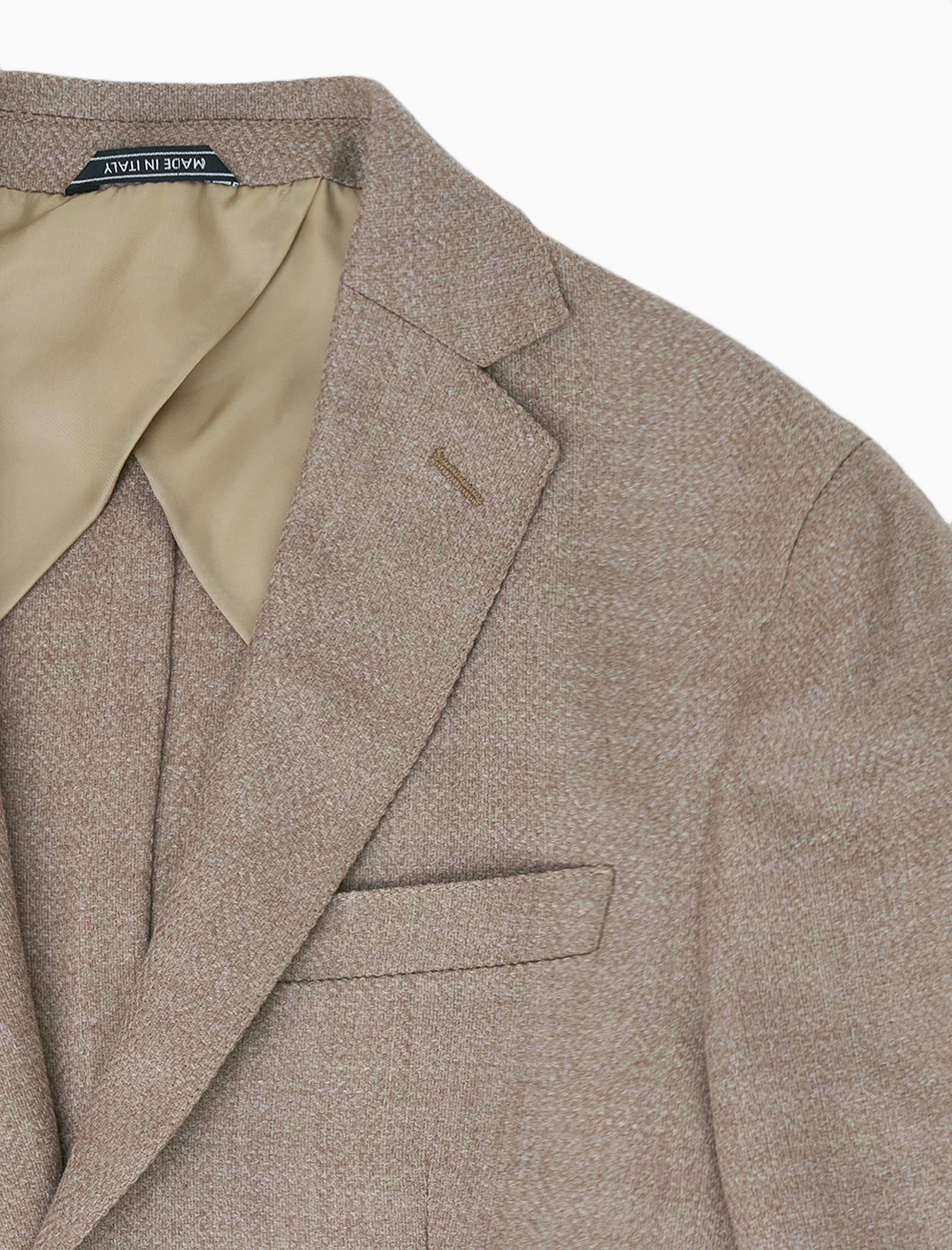 Light Beige Herringbone Wool & Cashmere Blazer | 40 Colori