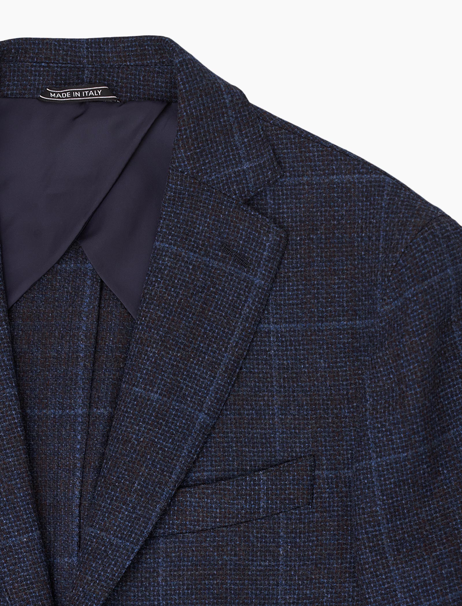 Blue & Brown Check Wool Blazer | 40 Colori