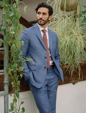 Light blue online linen sport coat