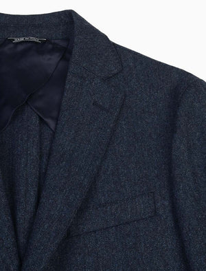 Blue Melange Wool Blazer | 40 Colori