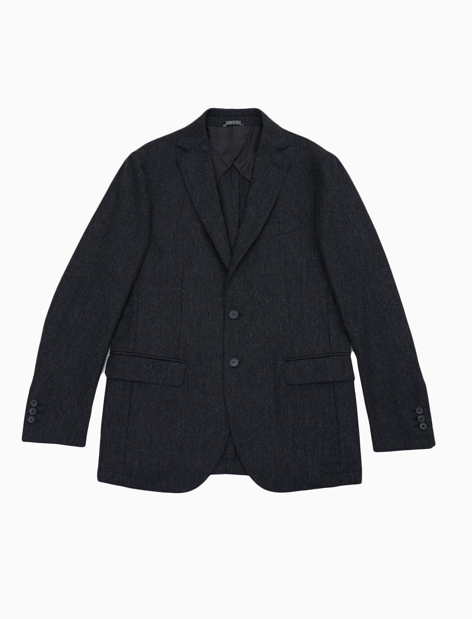 Charcoal Plain Weave Lambswool Blazer | 40 Colori