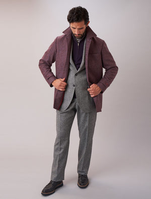 Grey Plain Weave Lambswool Blazer | 40 Colori