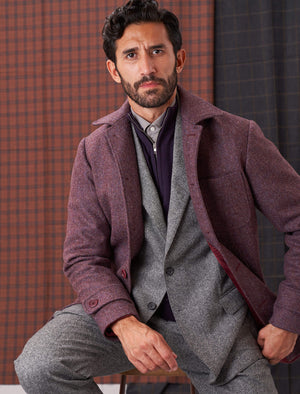 Grey Plain Weave Lambswool Blazer | 40 Colori