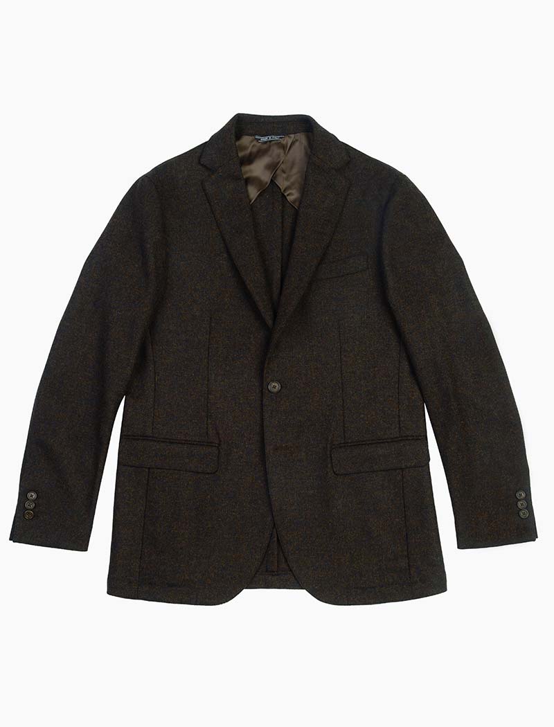 Brown Melange Wool Blazer | 40 Colori