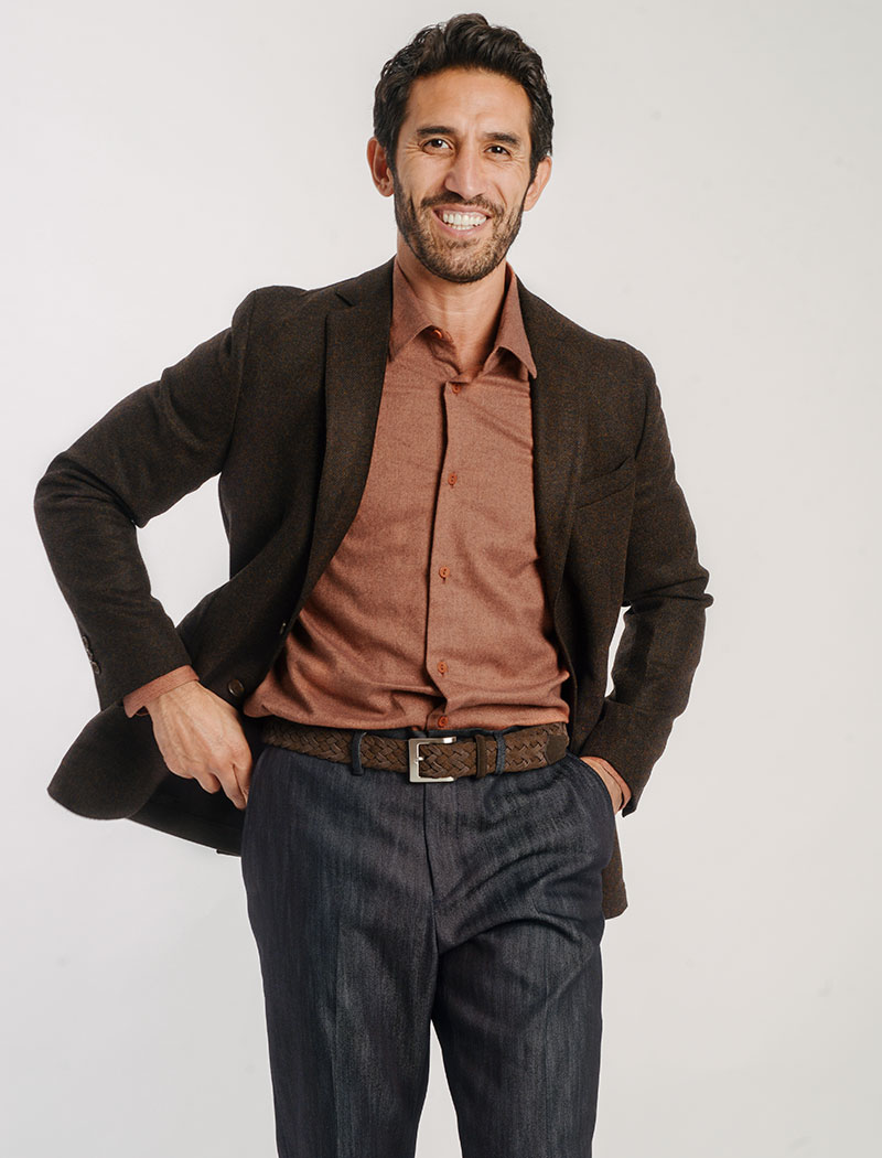 Brown Melange Wool Blazer | 40 Colori