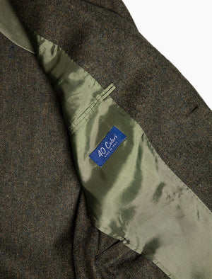 Men's Green Plain Weave Shetland Wool Blazer | 40 Colori