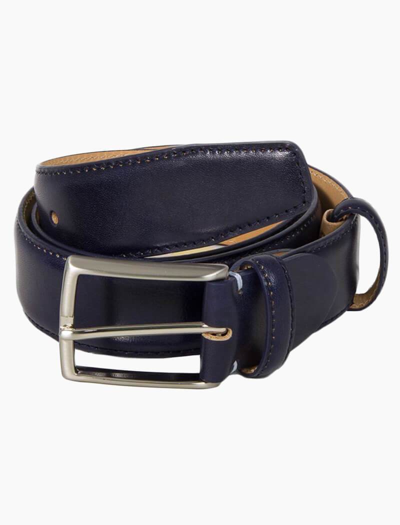 Navy Verona Leather Belt | 40 Colori Made in Italy Menswear