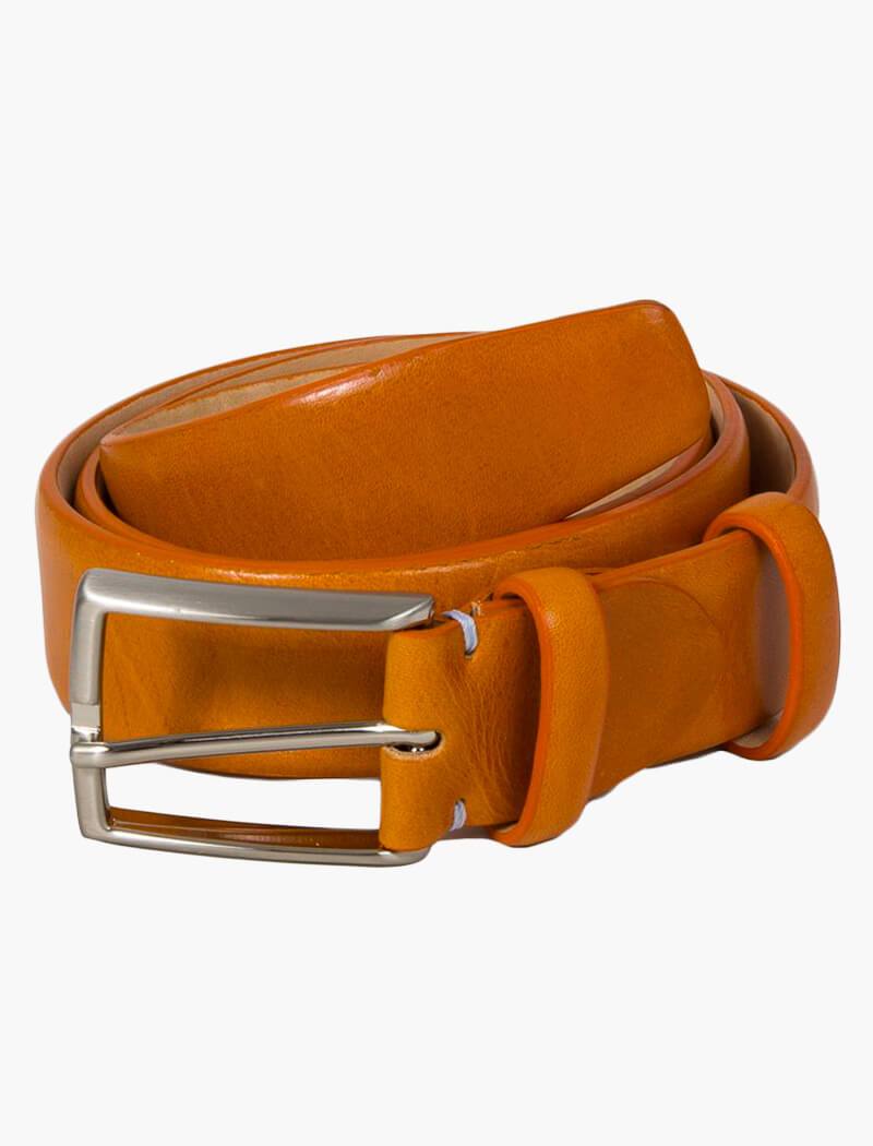 Orange Venezia Leather Belt | 40 Colori Made in Italy Menswear
