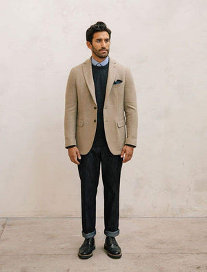 Beige Twill Lambswool Blazer | 40 Colori