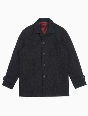 Black Melange Wool Overcoat | 40 Colori 