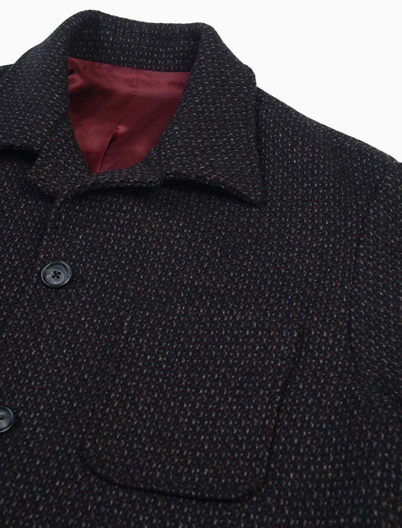 Black Melange Wool Overcoat | 40 Colori 