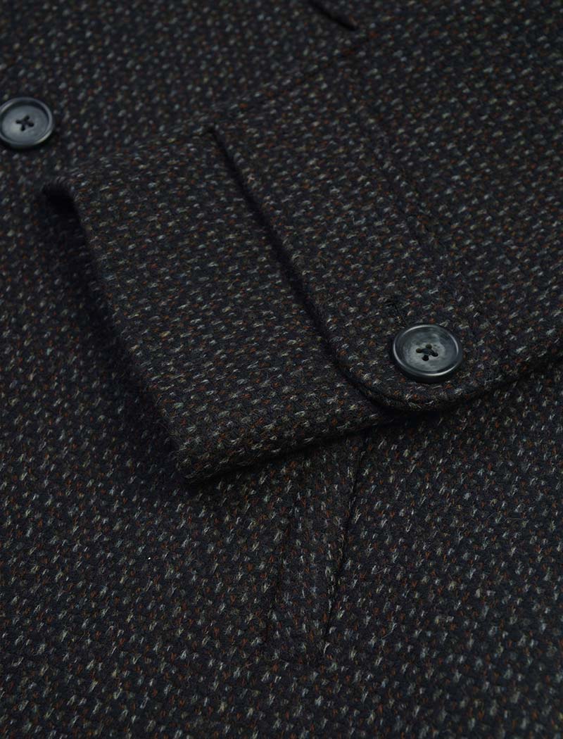 Black Melange Wool Overcoat | 40 Colori 