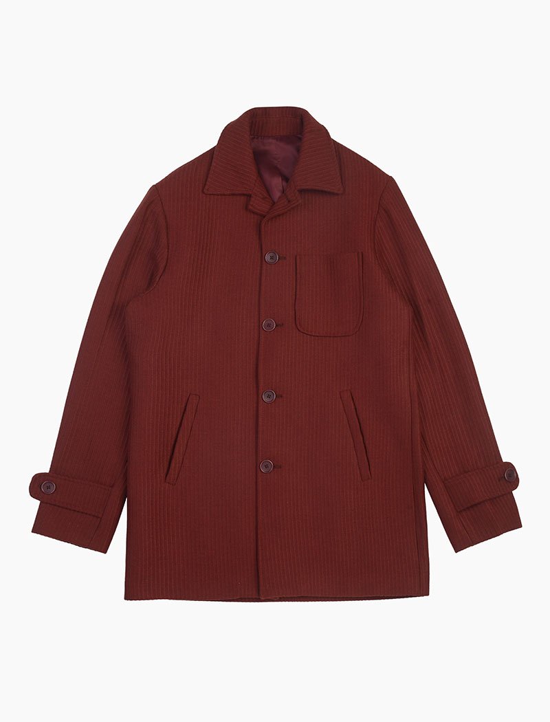 Burgundy Ribbed Cashmere Overcoat | 40 Colori