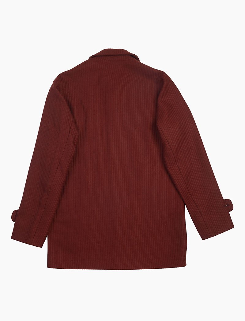 Burgundy Ribbed Cashmere Overcoat | 40 Colori